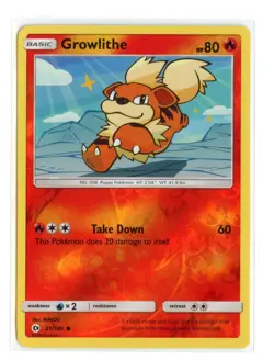 Growlithe 21/149 Common Reverse Holo SM Base Set Pokemon NM - Image 1