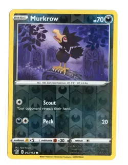 Murkrow 093/163 Common Reverse Holo SWSH05: Battle Styles Pokemon LP - Image 1