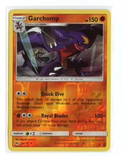 Garchomp 62/131 Rare Reverse Holo SM - Forbidden Light Pokemon LP - Image 1