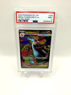 Mega Charizard X EX #109/094 Ultra Rare Phantasmal Flames Pokemon 2025 PSA 9 - Image 2