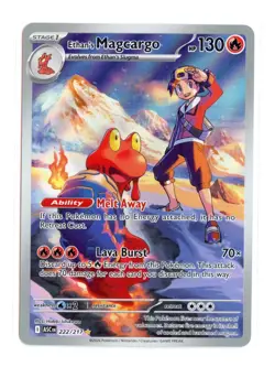 Ethan's Magcargo 222/217 Illustration Rare Holo ME: Ascended Heroes Pokemon NM - Image 1