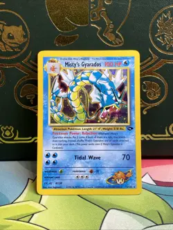 Misty's Gyarados 13/132 Holo Rare Gym Challenge Pokemon Holo SWIRL LP + NM - - Image 1