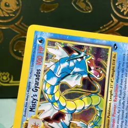 Misty's Gyarados 13/132 Holo Rare Gym Challenge Pokemon Holo SWIRL LP + NM - - Image 4