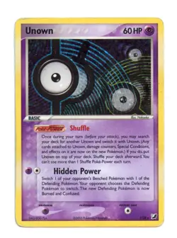 Unown (I) I/28 Holo Rare Holo Unseen Forces Pokemon HP DMG - Image 1