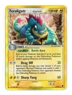 Feraligatr (Delta Species) 2/101 Rare Holofoil Dragon Frontiers Pokemon HP DMG - Image 1