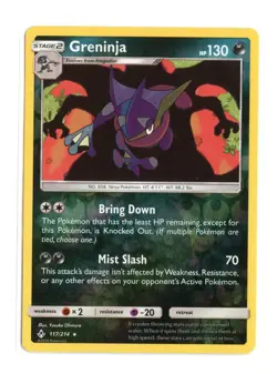 Greninja 117/214 Rare Reverse Holo SM - Unbroken Bonds Pokemon LP - Image 1