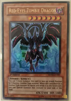 YuGiOh Red-Eyes Zombie Dragon Ultra Rare 1st Edition SDZW-EN001 - Image 1