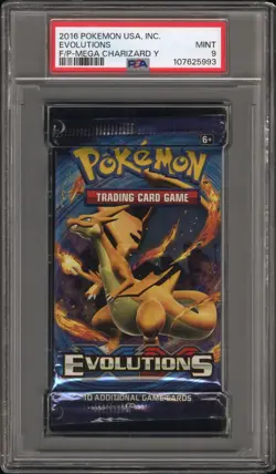 2016 Pokemon USA XY Evolutions Booster Foil Pack M Charizard Y PSA 9 MINT - Image 1