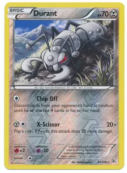 POKEMON CARD REVERSE HOLO DURANT 61/106 NO 632 IRON ANT POKEMON TCG CCG - Image 1