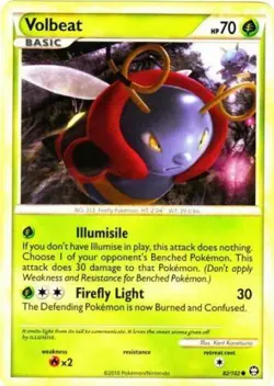 POKEMON CARD VOLBEAT 82/102 NO 313 FIREFLY POKEMON TCG CCG - Image 1