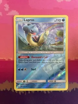 Pokemon Card Lapras Unified Minds Reverse Holo Uncommon 36/236 Near Mint - Image 1