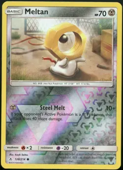 POKEMON CARD REVERSE HOLO MELTAN 128/214 NO 808 HEX NUT POKEMON TCG CCG - Image 1