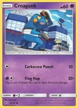 POKEMON CARD CROAGUNK 54/147 NO 453 TOXIC MOUTH POKEMON TCG CCG - Image 1
