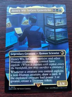 1x FOIL BORDERLESS HENRY WU, INGEN GENETICIST - Jurassic Park - MTG Magic - Image 1