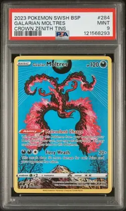 Pokemon PSA 9 2023 Galarian Moltres SWSH284 Sword & Shield Promo Holo EN - Image 1