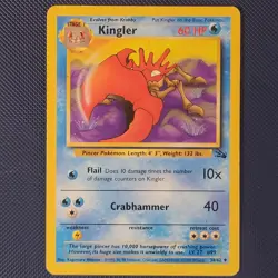 Kingler 38/62 - Fossil - Uncommon Vintage WOTC Pokemon Card - LP - Image 1