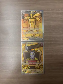 Pokemon TCG Paradox Rift Gholdengo ex 252/182 Full Art + Gimmighoul 198/182 - Image 1