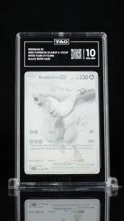 Reshiram EX 173/086 White Flare Holo Black White Rare EN 2025 - TAG 10 Gem Mint - Image 1