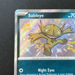 Pokemon TCG Sableye 184/091 S&V: Paldean Fates Shiny Holo Rare - Image 2