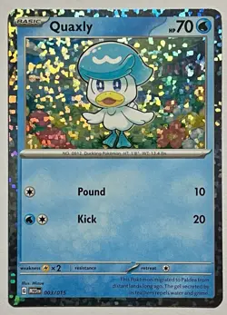 Quaxly 003/015 (LP) Holo Rare Scarlet & Violet: McDonald’s Promo 2024 Pokemon - Image 1