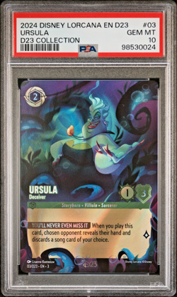 2024 DISNEY LORCANA PSA 10 URSULA - DECEIVER D23 EXPO COLLECTION PROMO #03 - Image 1