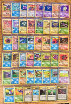 LP (Unlimited) COMPLETE Pokemon Fossil Set - 47 Cards * Non-Holo Only * - Image 1