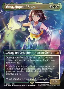 Yuna, Hope of Spira Chocobo Track Foil Borderless MTG NM-Mint English Magic Card - Image 1