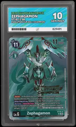 Zephagamon ST18-12 Evolution Cup Champion Digimon Card Game ACE graded 10 - Image 1