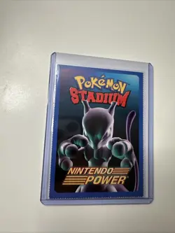 2000 Advertisement Nintendo Power Pokemon Stadium Mewtwo Insert Card Rare NM - Image 1