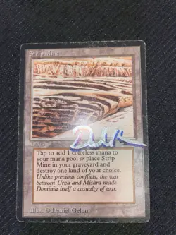 HP Antiquities Strip Mine Shadow-signed Daniel Gelon MtG - Image 1