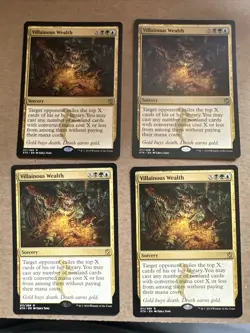 Villainous Wealth x4 Khans Of Tarkir Ex Condition See Pics Front Back MTG - Image 1