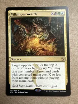 Villainous Wealth x4 Khans Of Tarkir Ex Condition See Pics Front Back MTG - Image 3