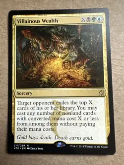 Villainous Wealth x4 Khans Of Tarkir Ex Condition See Pics Front Back MTG - Image 4