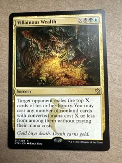 Villainous Wealth x4 Khans Of Tarkir Ex Condition See Pics Front Back MTG - Image 5