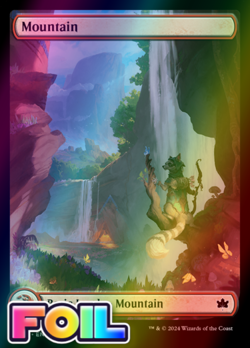 x1 Mountain BLB Bloomburrow MTG 274 FOIL FULL ART BASIC LAND M/NM 1x - Image 1