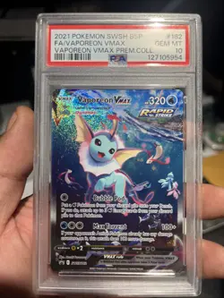 VAPOREON VMAX 2021 POKEMON SWSH PROMO #SWSH182 FULL ART PSA 10 Q0895 - Image 1