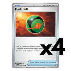 4x Dusk Ball - 175/191 - SV08: Surging Sparks (SSP) Pokemon Playset x4 - Image 1