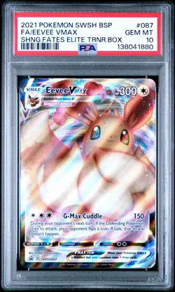 2021 POKEMON SWSH BLACK STAR PROMO #087 FULL ART/EEVEE VMAX PSA 10 - Image 1