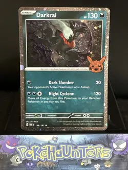 Pokemon Card Darkrai 136/197 Obsidian Flames Trick Or Trade Cosmo Holo Rare NM - Image 1