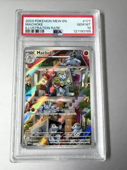 Pokemon PSA 10 Machoke 177/165 SV151 Illustration Rare Holo EN - Image 1