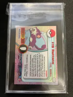 SGC 10 Rattata Topps Chrome #19 Pokemon TV Holo Foil 2000 Graded Gem Mint - Image 2
