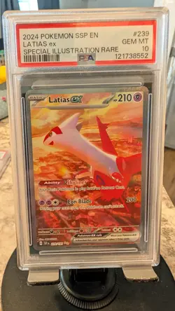 LATIAS EX 2024 POKEMON SURGING SPARKS #239 SIR PSA 10 Q0895 - Image 1