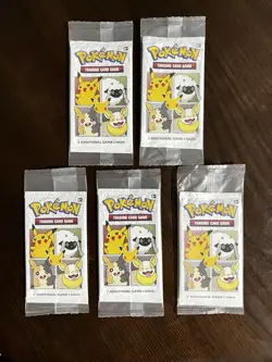 Lot Of 5 General Mills Cereal 25th Anniversary Pokemon Cards 3 Card Pack - Image 1