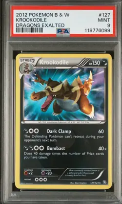 Krookodile Holo Shiny Secret Rare Card 127/124 Dragons Exalted PSA 9 - Image 1