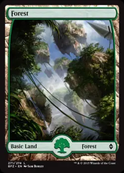 Forest (271) (Full Art) -Foil Light Play MTG Battle for Zendikar - Image 1