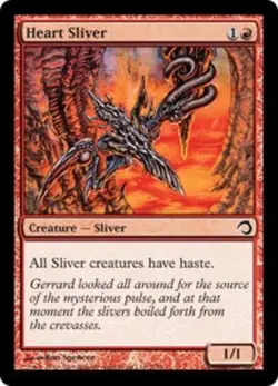 MTG Heart Sliver - Foil, Premium Deck Series: Slivers, Lightly Played, English - Image 1