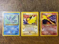 Pokemon WOTC Black Star Promo Legendary Bird Trio Moltres Articuno Zapdos LP/HP - Image 1