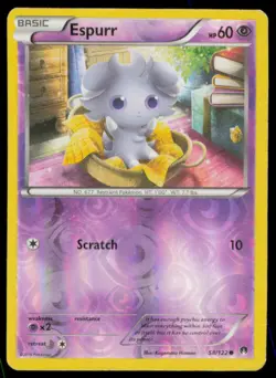 Espurr 58/122 Common BREAKpoint Pokemon Reverse Holo Heavily Played - Image 1