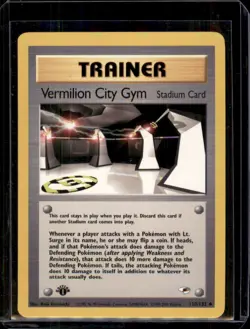 Vermilion City Gym 1st Edition Gym Heroes 120/132 WOTC Vintage Pokemon - NM - Image 1