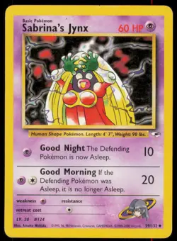 Sabrina's Jynx 59/132 Uncommon Gym Heroes Pokemon Heavily Played - Image 1